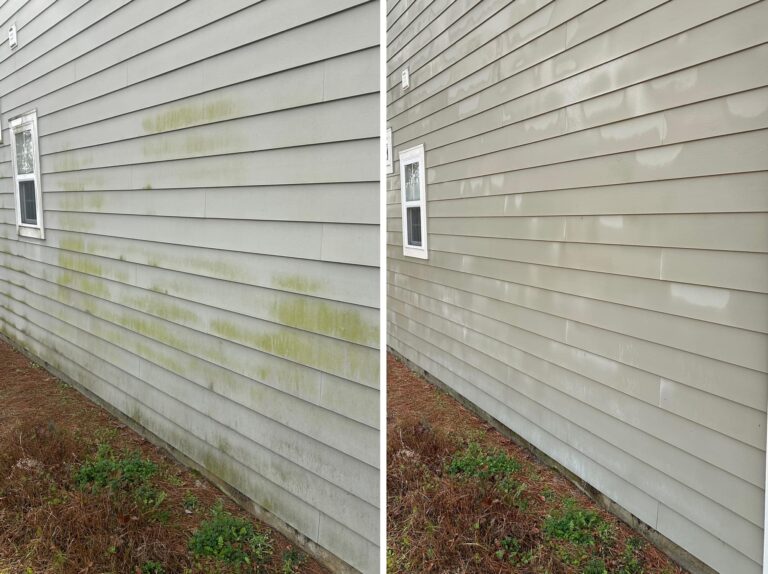 Before and after of house washing in Beaufort
