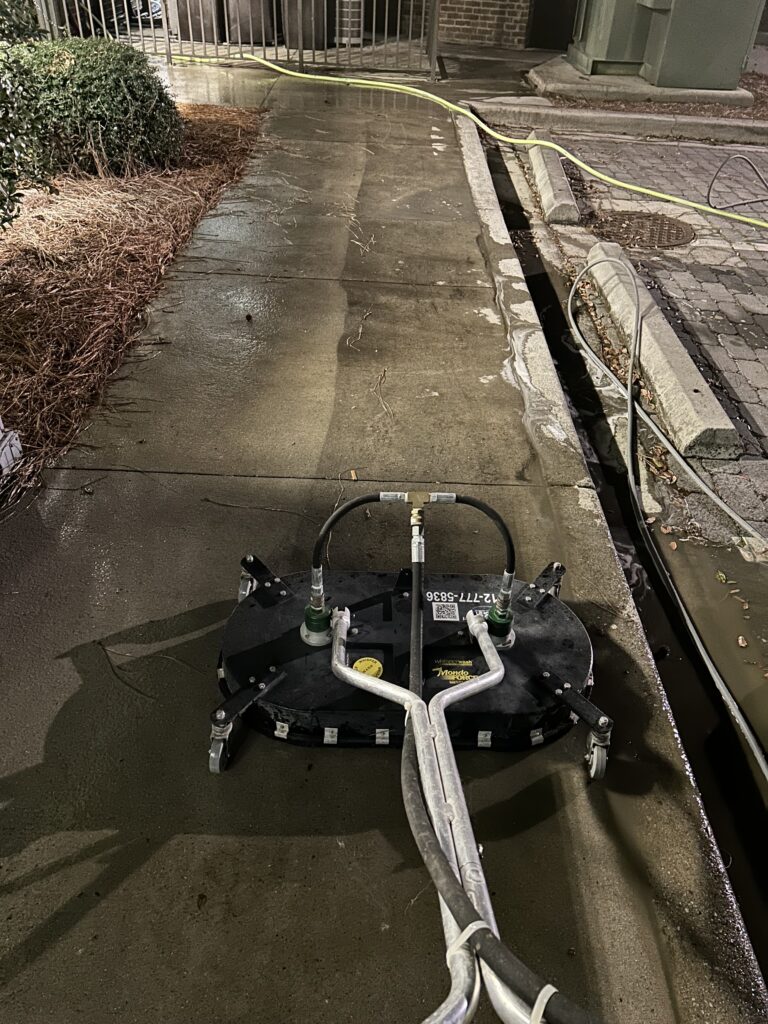 surface cleaning a sidewalk